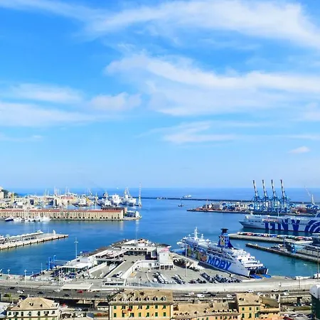 Ferienwohnung Attico Luxury Con Parcheggio E Terrazza Vista Mozzafiato Genua Exterior foto